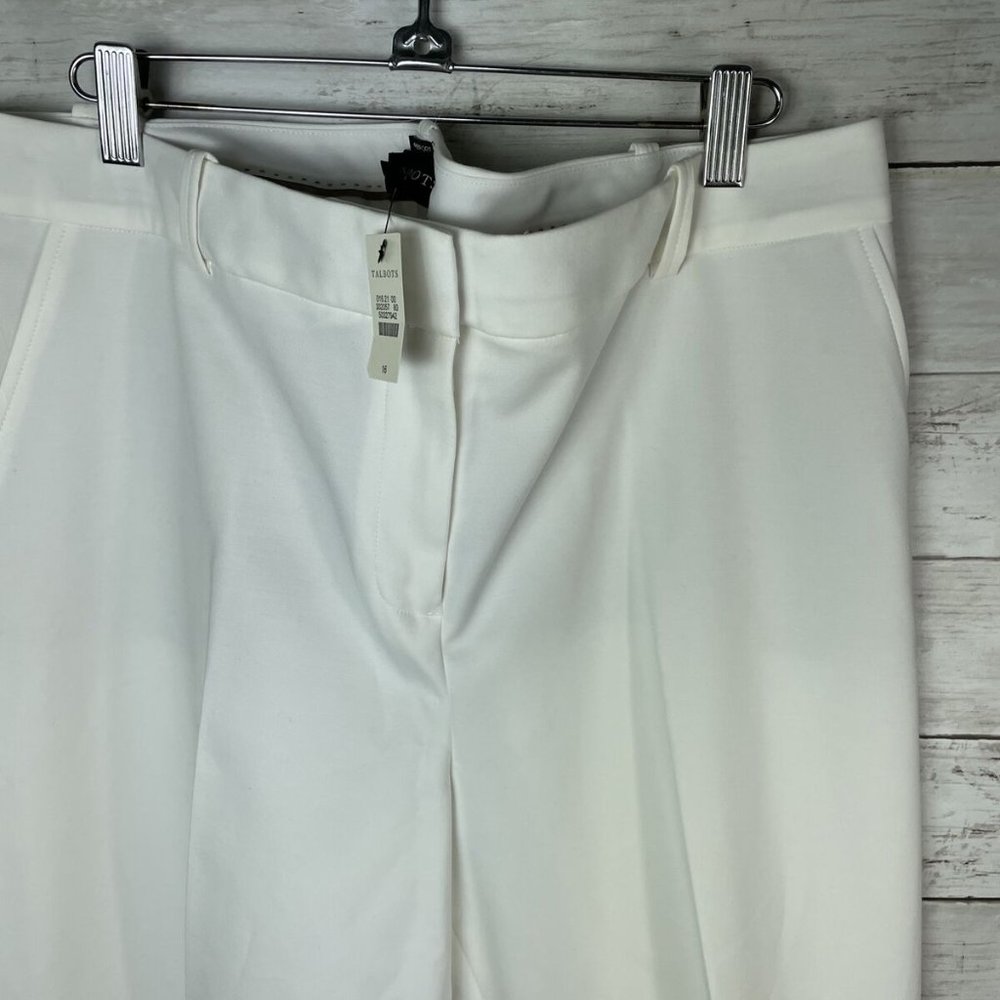 Talbots Freeport White Women's Trouser Dress Pants Pleated Front Plus SZ16 NWT - Picture 3 of 9